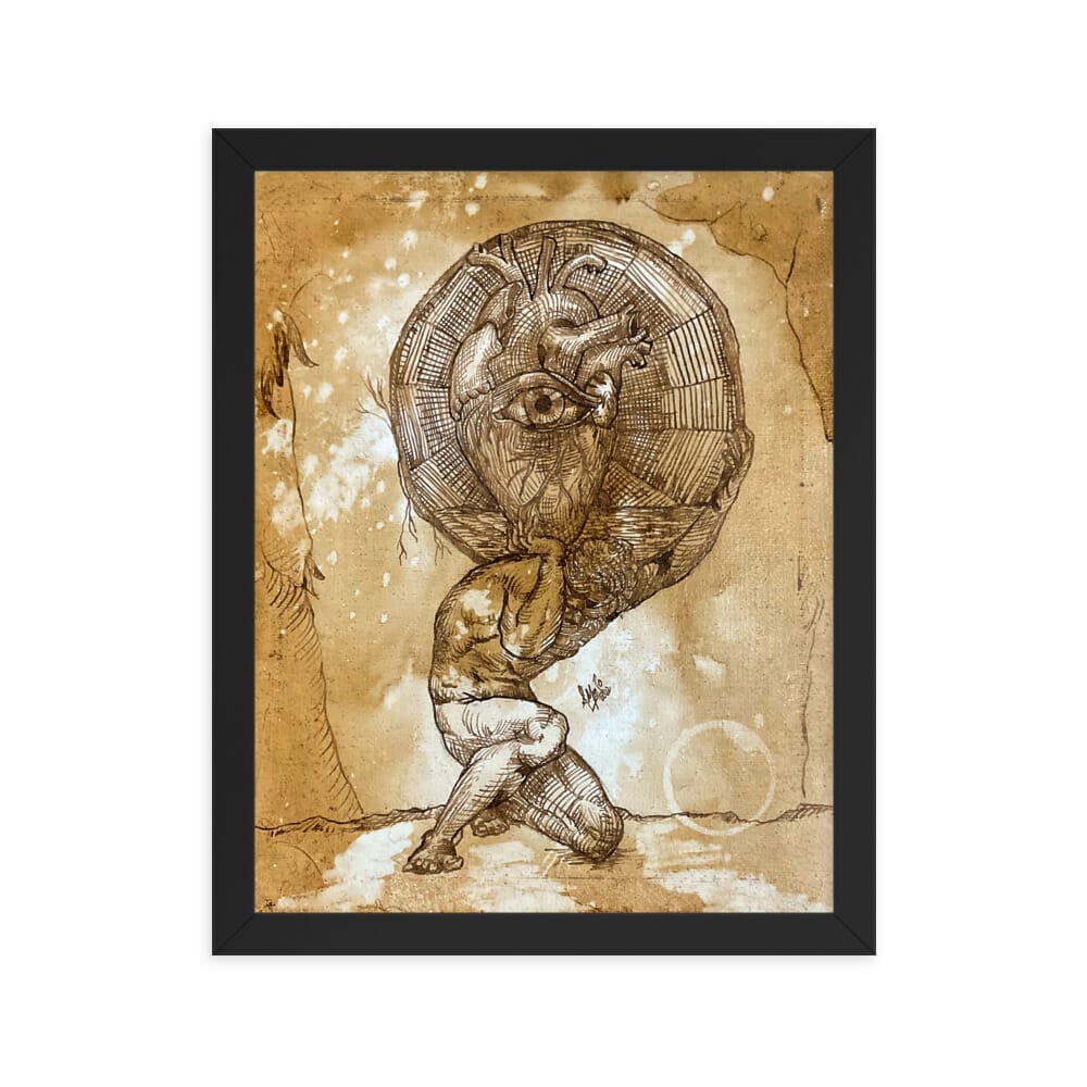 Atlas y el corazón que todo lo ve - póster impreso en papel con marco (*) - Imagen 3