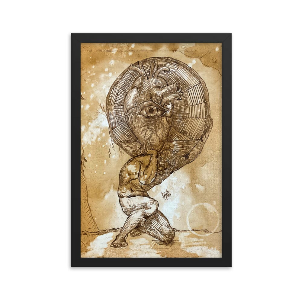 Atlas y el corazón que todo lo ve - póster impreso en papel con marco (*) - Imagen 5