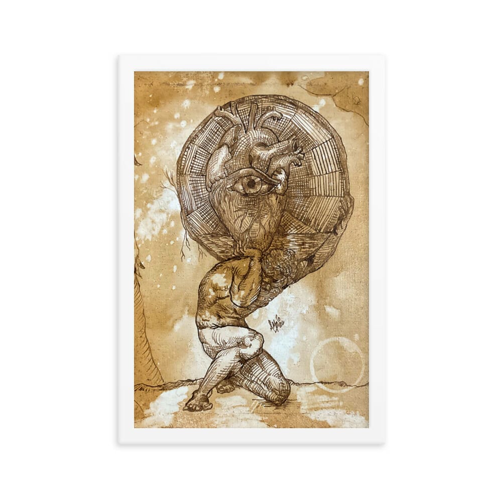 Atlas y el corazón que todo lo ve - póster impreso en papel con marco (*) - Imagen 9