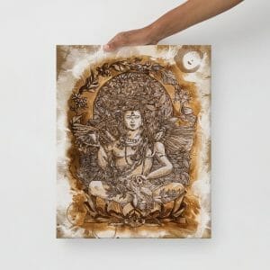 Buda nocturno - Serie cafeína - Impreso en lienzo fino listo para colgar